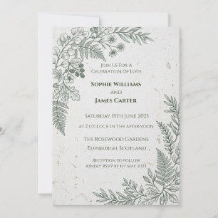Botanische Farn-Hochzeitseinladung Einladung