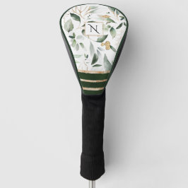 Botanische Flora-Glitzer-Monogramm Golf Headcover