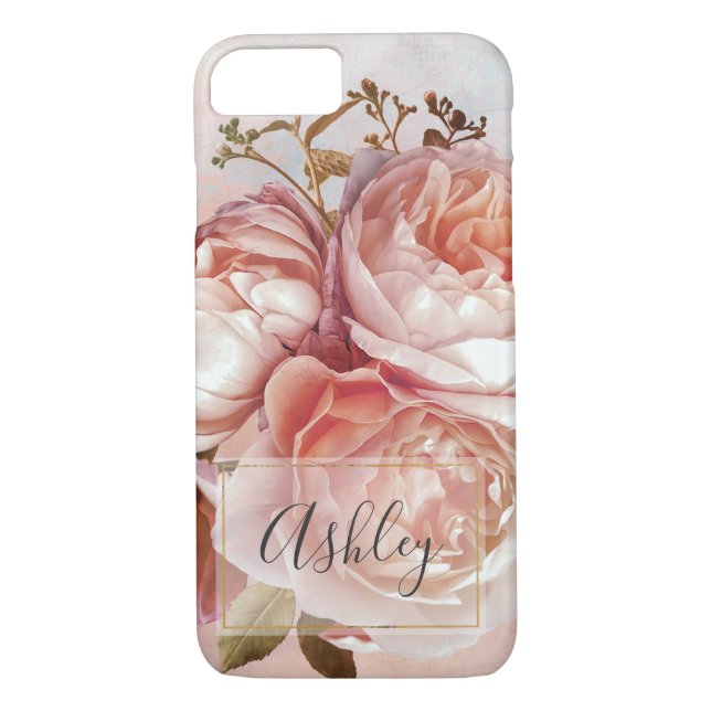 BOTANISCHE FLORALBEZEICHNUNG Monogramm Case-Mate iPhone Hülle (Rückseite)
