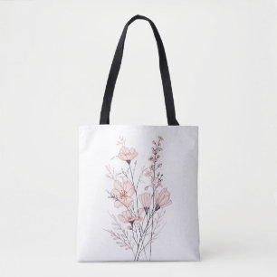 Botanische Florale Illustration Minimale Naturäs Tasche