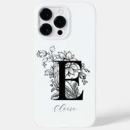 Botanische florale Monogramm Buchstaben E Name Case-Mate iPhone 14 Pro Max Hülle