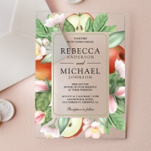 Botanische Florale Rote Apfelplantage Hochzeit