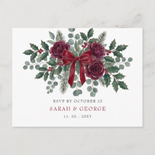 Botanische Florale Winter Weihnachten Hochzeit RSV Postkarte