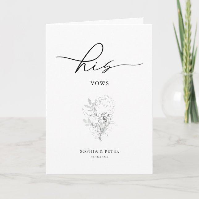 Botanische Foliage Illustration seiner Stimmkarte Karte (Vorderseite)