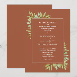 Botanische Foliage Terracotta Wedding Einladung