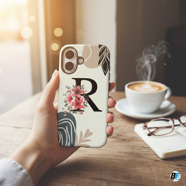 Botanische Form Boho Retro mit Name 1. Hauptstadt  iPhone 16 Hülle (Von Creator hochgeladen)