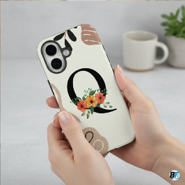 Botanische Form Boho Retro mit Name 1. Hauptstadt  iPhone 16 Hülle