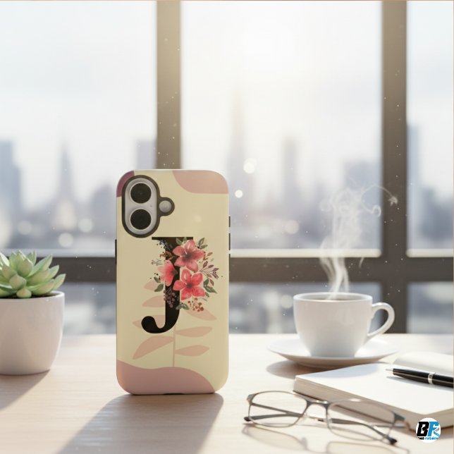 Botanische Form Boho Retro mit Name 1. Hauptstadt  iPhone 16 Hülle (Von Creator hochgeladen)