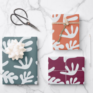 Botanische Formen Boho Matisse Cutout Muster Geschenkpapier Set