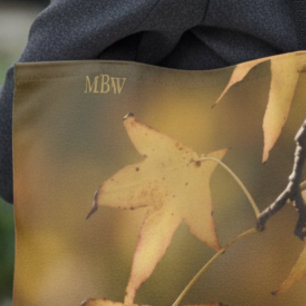 Botanische Foto-Kunst Monogramm mit dem goldenen L Tasche