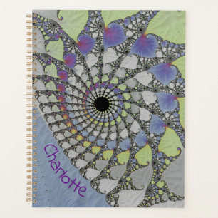 Botanische Fraktal-Kunst Personalisierte Spirale Planer