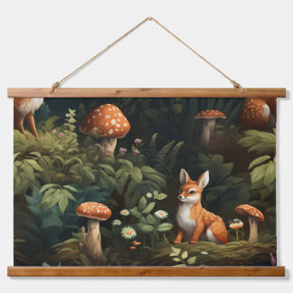 Botanische Freunde des Twilight Forest Wandteppich Mit Holzrahmen