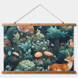 Botanische Freunde des Twilight Forest Wandteppich Mit Holzrahmen