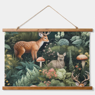 Botanische Freunde des Twilight Forest Wandteppich Mit Holzrahmen