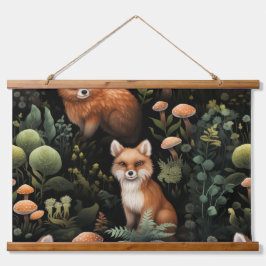 Botanische Freunde des Twilight Forest Wandteppich Mit Holzrahmen