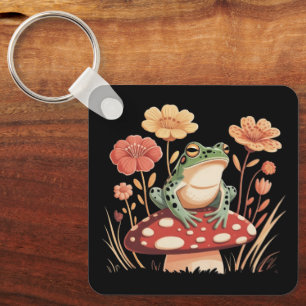 Botanische Froschliebhaber Geschenke Floral Blume Schlüsselanhänger