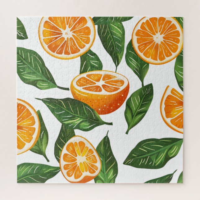 Botanische Frucht Orange Citrus Nahtlos (Vertikal)