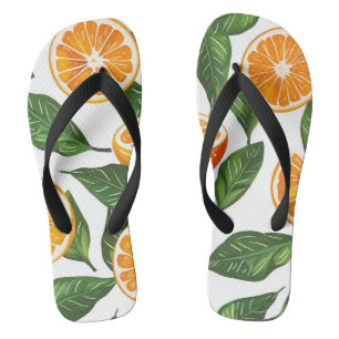 Botanische Frucht Orange Citrus Nahtlos Flip Flops