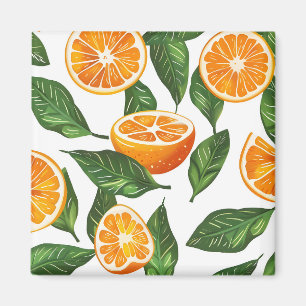 Botanische Frucht Orange Citrus Nahtlos Magnet