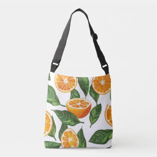 Botanische Frucht Orange Citrus Nahtlos Tragetaschen Mit Langen Trägern
