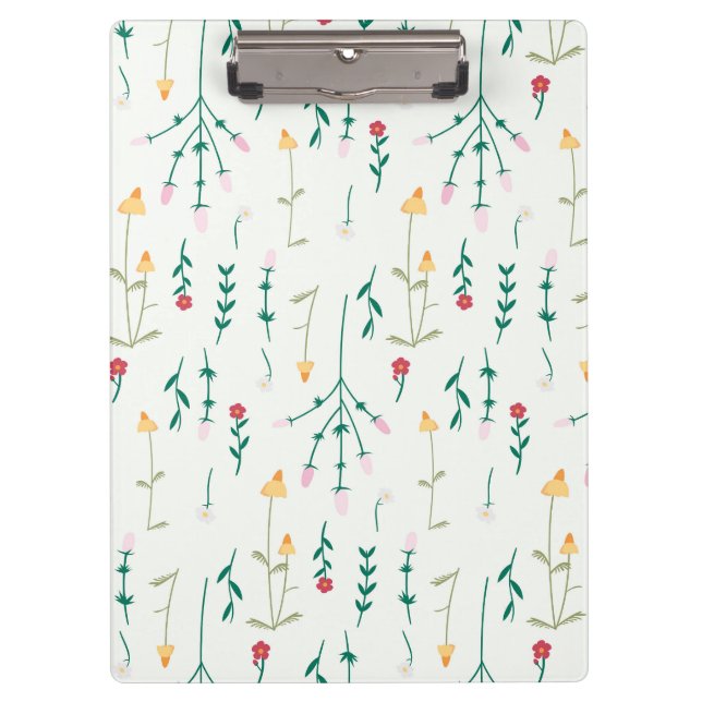 Botanische Frühlingsdekoration nahtlos blühen Klemmbrett (Vorderseite)
