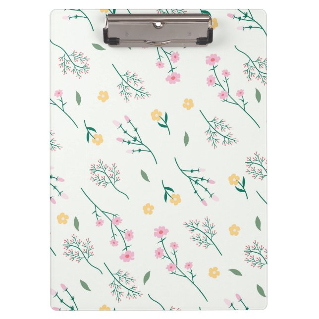Botanische Frühlingsdekoration nahtlos blühen Klemmbrett (Vorderseite)