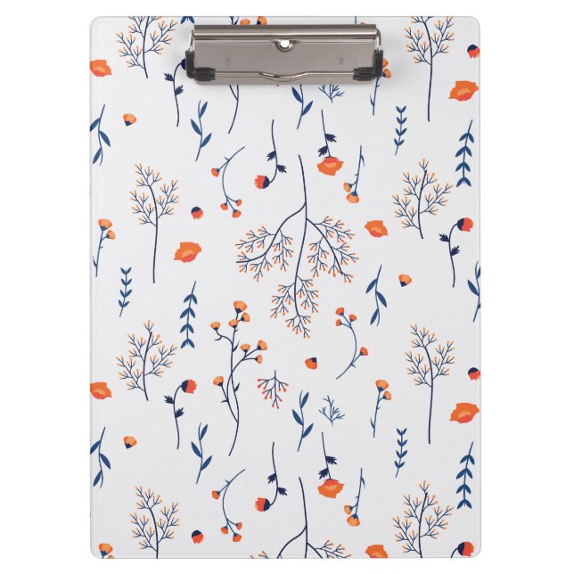 Botanische Frühlingsdekoration nahtlos blühen Klemmbrett (Vorderseite)