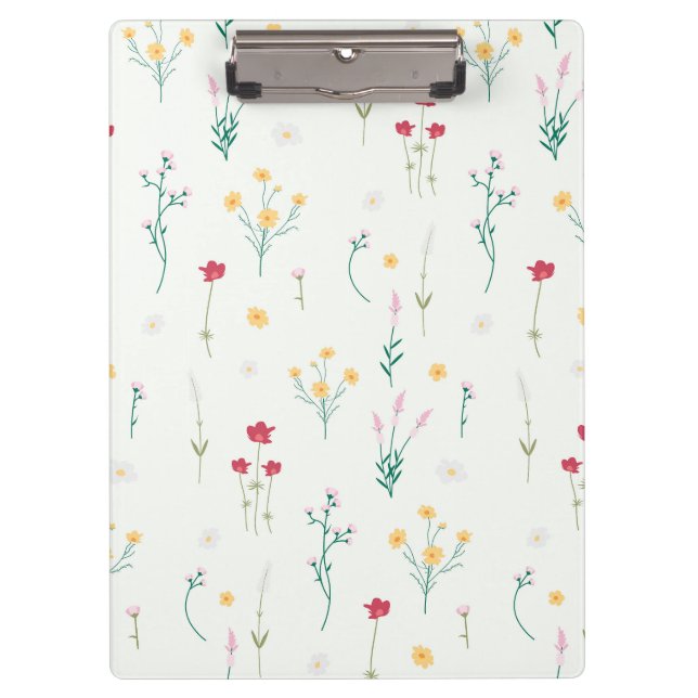 Botanische Frühlingsdekoration nahtlos blühen Klemmbrett (Vorderseite)