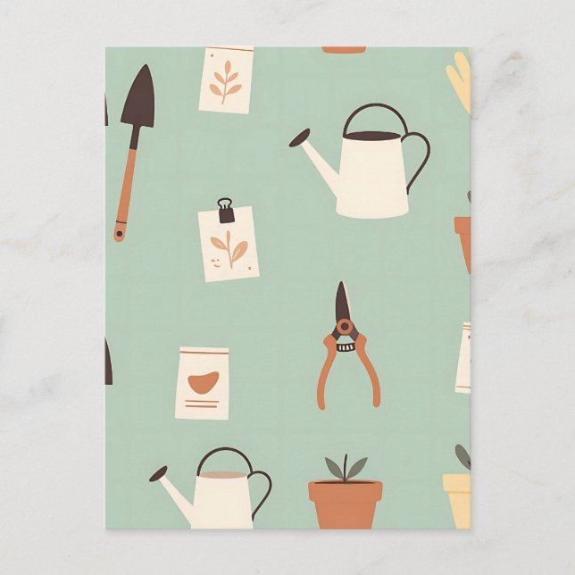 Botanische Garten-Accessoires-Muster Postkarte (Vorderseite)