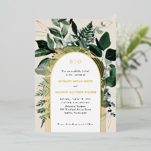 Botanische Gartenfoliengewölbe Hochzeit lädt ein Folieneinladung
