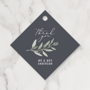 Botanische Gastgeschenk Hochzeit in modernen Aquar Geschenkanhänger
