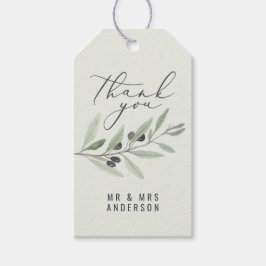 Botanische Gastgeschenk Hochzeit in modernen Aquar Geschenkanhänger