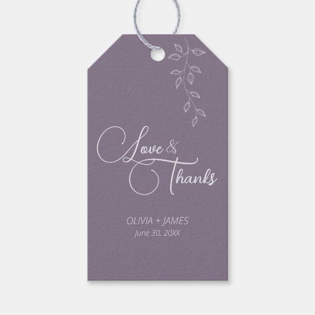 Botanische Gastgeschenk Hochzeit Wein Tag Vintag V Geschenkanhänger (Vorderseite)