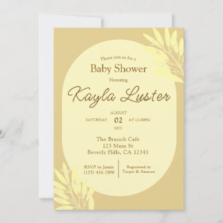 Botanische Gelbe Babydusche Einladung