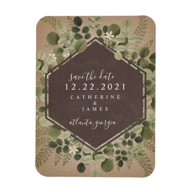 Botanische geometrische Hochzeit Magnet (Vertikal)