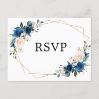 Botanische geometrische UAWG Navy Blue Blush