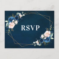 Botanische geometrische UAWG Navy Blue Blush