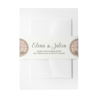 Botanische Glasmalerei-Hochzeitseinladung Einladungsbanderole