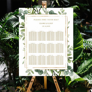 Botanische Gold-Grüne Hochzeitsstift Poster