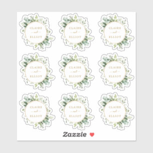 Botanische goldene Grüne Hochzeit klar Aufkleber