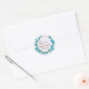 Botanische goldene Landschaft für Hochzeiten Runder Aufkleber