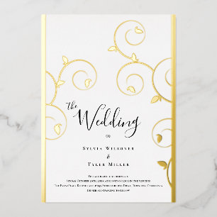Botanische Goldhochzeit Folieneinladung