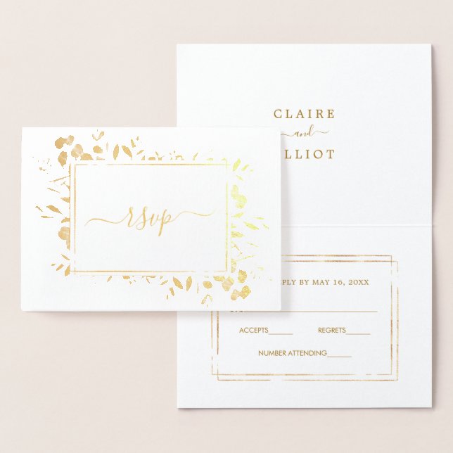 Botanische Goldschmiede Hochzeit RSVP Folienkarte (Anzeige)
