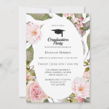 Botanische Graduierungsparty - Einladung in Rosa
