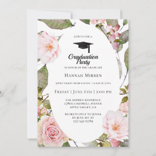 Botanische Graduierungsparty - Einladung in Rosa