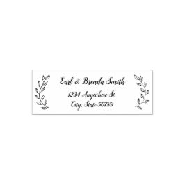 Botanische Grenz-Script-Rücksendeadresse Permastempel