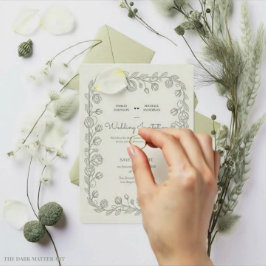 Botanische Grenze Antik Französisch Vintage Elegan Einladung