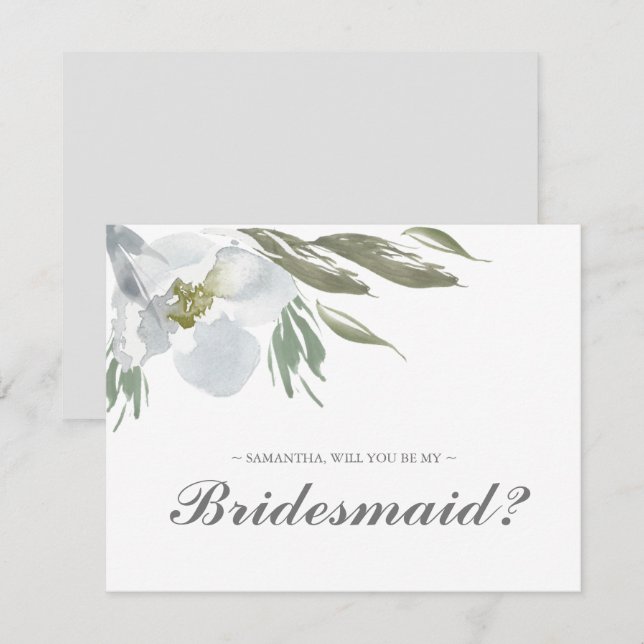 Botanische Grünanlage BRIDESMAID VORSCHLAG Karte (Vorne/Hinten)