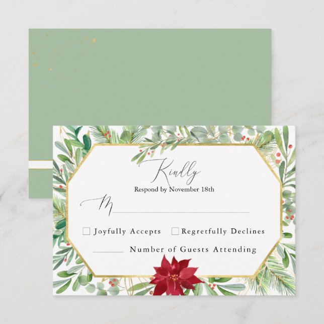 Botanische Grünanlage Hochzeitsfeier RSVP Karte (Vorne/Hinten)