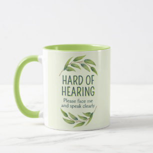 Botanische grüne Blätter Schwerhörigkeit Taubheit Tasse